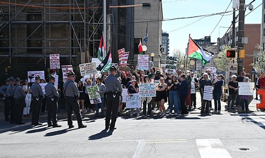 U.S. president faces pro-Palestinian protest in his hometown