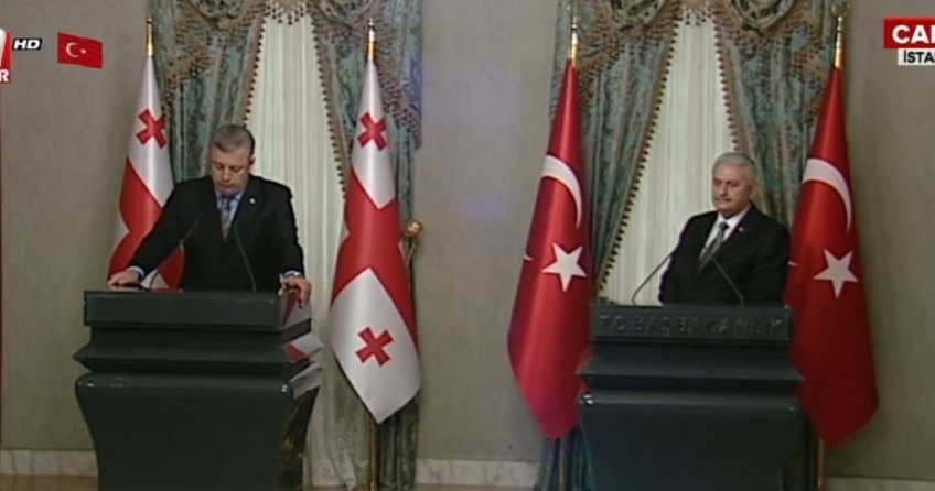 Başbakan Yıldırım ve Gürcistan Başbakanı Kvirikaşvili ortak basın toplantısı düzenledi