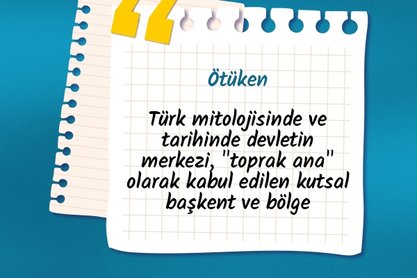 Türk dünyası yansıtan kavramlar