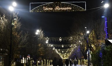 Pristina decorated for Ramadan