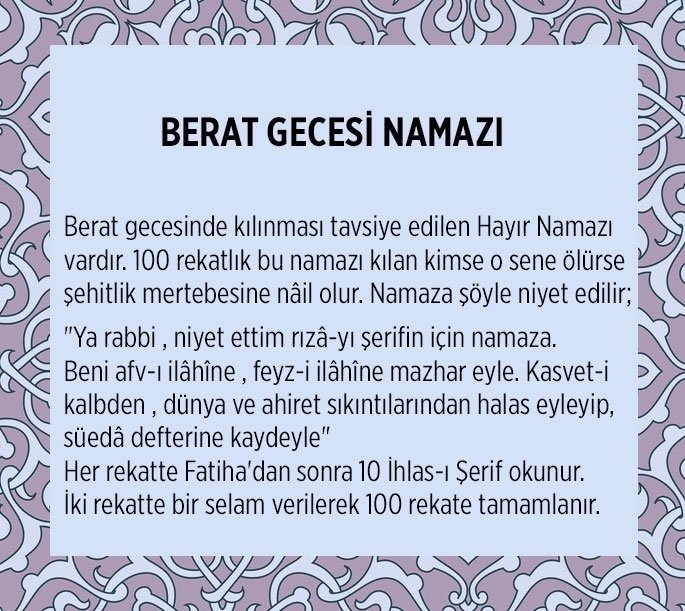 BERAT KANDİLİ NAMAZI