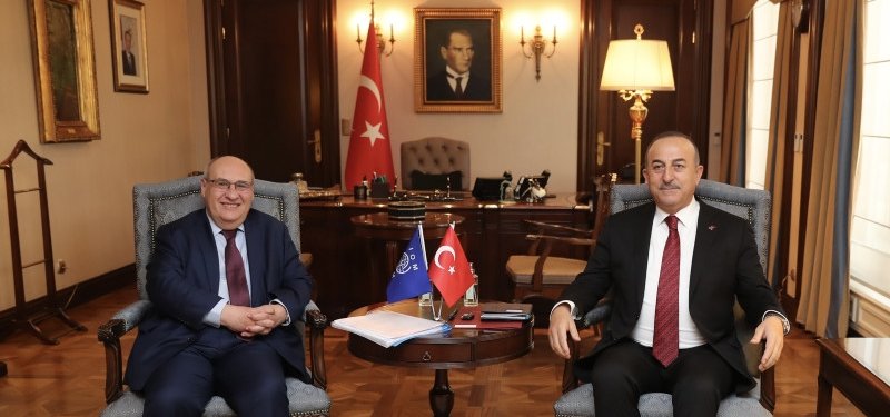 Turkish foreign minister meets heads of UN migration, refugee agencies