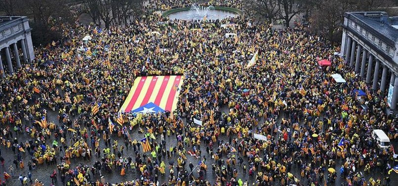CATALAN INDEPENDENCE SUPPORTERS RALLY IN BRUSSELS
