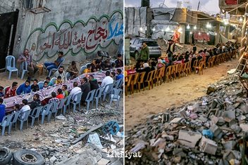 Acılara kurulan Gazze iftar sofraları