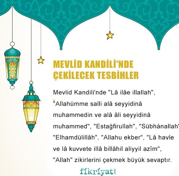 MEVLİD KANDİLİ’NDE ÇEKİLECEK TESBİHLER