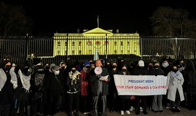 Biden administration staffers hold vigil outside White House, urge Gaza cease-fire