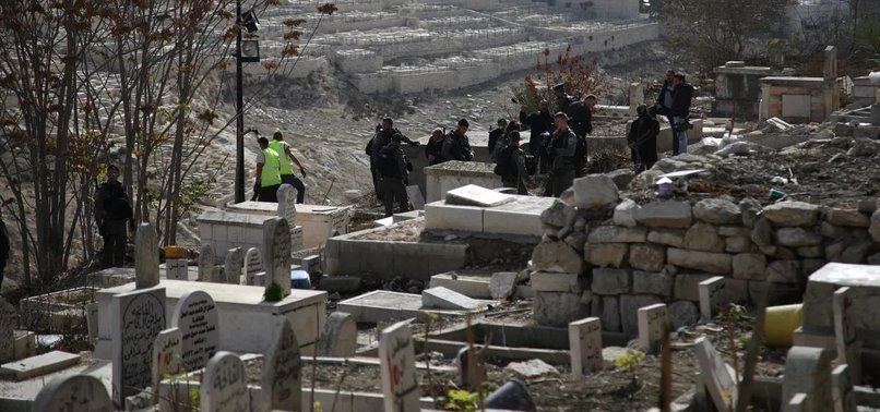 ISRAELI AUTHORITIES DEMOLISH GRAVES BELONGING TO MUSLIMS AT AL-YUSUFIYE CEMETERY IN OCCUPIED EAST JERUSALEM
