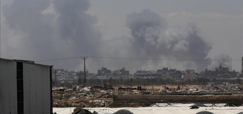 2 KILLED AS ISRAELI JETS STRIKE DISPLACED PALESTINIANS IN EASTERN GAZA