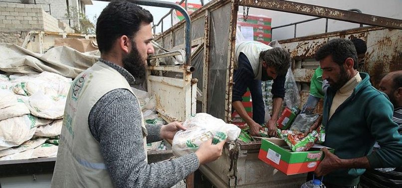 TURKISH AGENCY DELIVERS FOOD TO CIVILIANS IN AFRIN