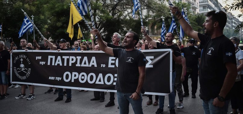GREEK EXTREMISTS BURN TURKISH FLAGS OVER HAGIA SOPHIA RECONVERSION