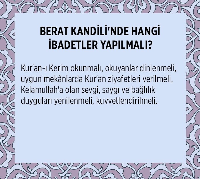 BERAT KANDİLİ'NDE HANGİ İBADETLER YAPILMALI?