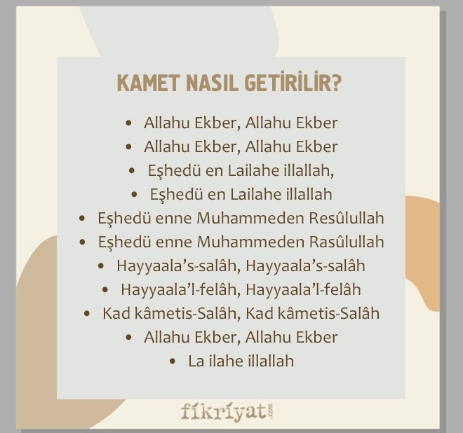 KAMET NASIL GETİRİLİR? TÜRKÇE ANLAMIYLA BERABER EZAN