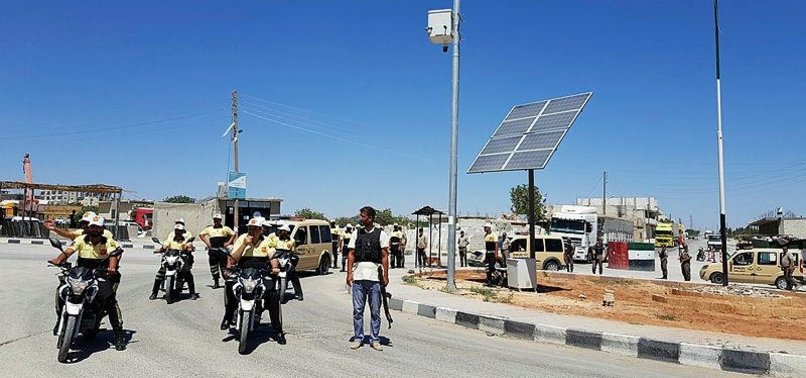 STREETS IN NORHERN SYRIAS LIBERATED REGION LIT BY SOLAR LIGHTS