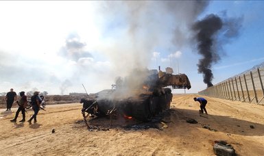 Al-Qassam Brigades claims hitting several Israeli military vehicles in Khan Younis