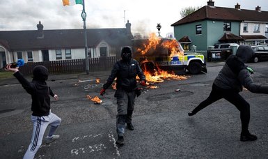 Petrol bombs thrown at Northern Irish police on eve of Biden visit