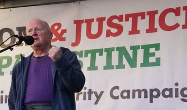 Irish singer Christy Moore attends pro-Palestine rally in Dublin