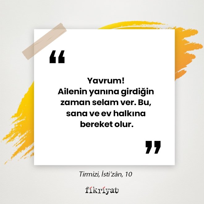 Aile ile ilgili 40 hadis; Tirmizi, İsti’zân, 10