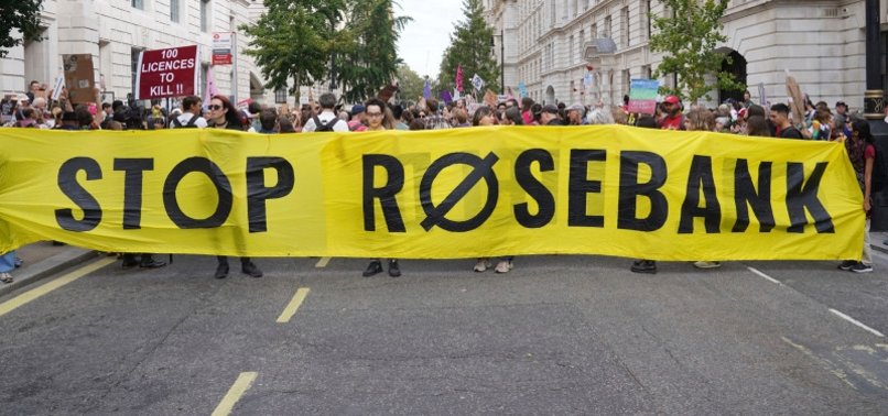 HUNDREDS PROTEST IN LONDON AGAINST ROSEBANK OIL FIELD APPROVAL