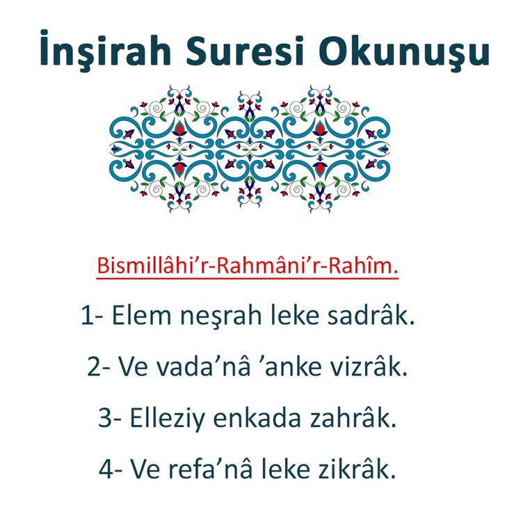 insirah suresi okumak neye iyi gelir