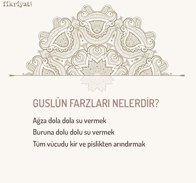 GUSLÜN FARZLARI NELERDİR?