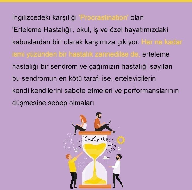 ERTELEME BİR HASTALIK DEĞİL SENDROM