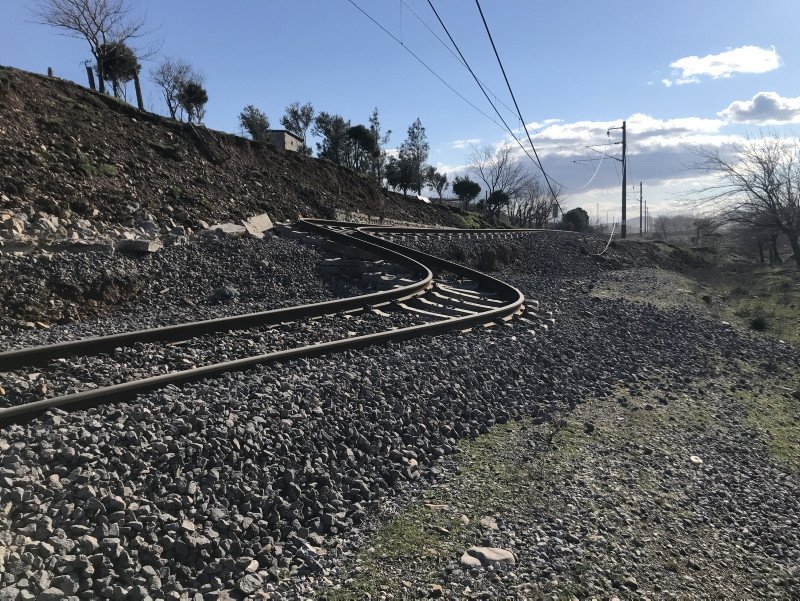 Train tracks moved, shifted to side after earthquake