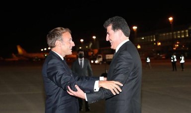 French president meets head of regional Kurdish gov't in northern Iraq