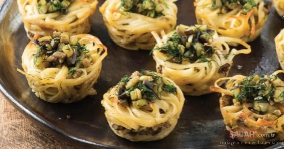 Patlıcanlı Spagetti Muffin