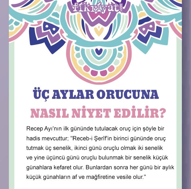 ÜÇ AYLAR ORUCUNA NASIL NİYET EDİLİR?