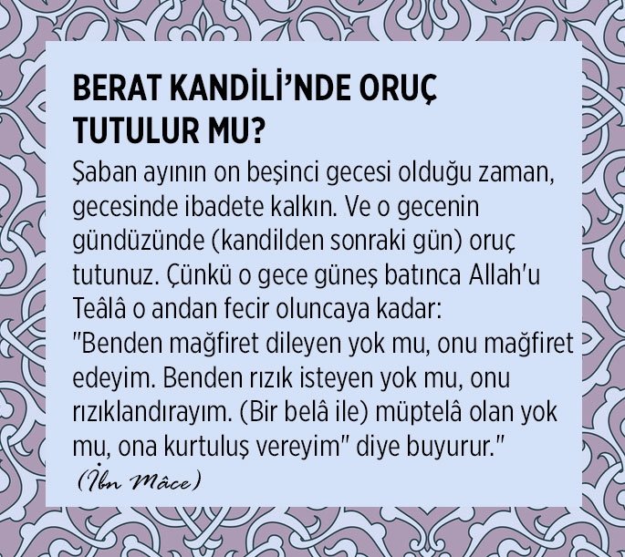 BERAT KANDİLİ'NDE ORUÇ TUTULUR MU?