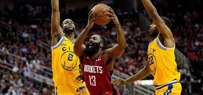 HARDEN SCORES 36 AS ROCKETS ROLL PAST WARRIORS