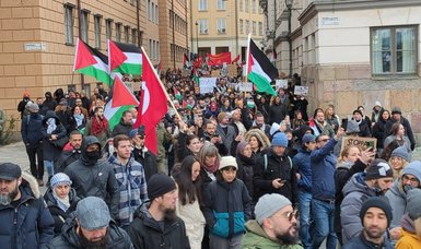 Thousands of people in Sweden demonstrate in support of Palestine