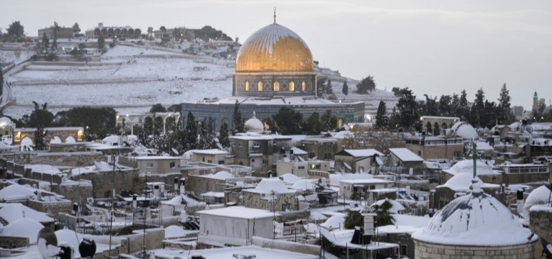 JERUSALEMS HOLY SITES AND WEST BANK CARPETED IN RARE SNOW