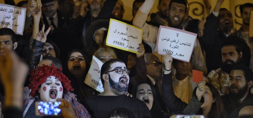 SAUDI PRINCE MOHAMMED BIN SALMAN FACES PROTESTS ON TUNISIA VISIT