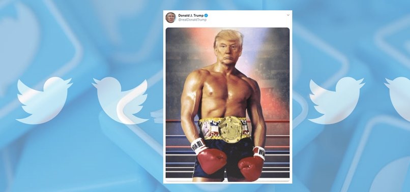 TRUMP TWEETS PHOTO-SHOPPED IMAGE OF HIMSELF AS ROCKY