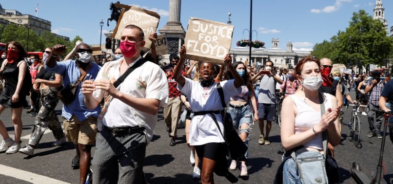 THOUSANDS JOIN LONDON PROTEST OVER FLOYDS DEATH