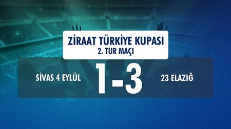 Sivas 4 Eylül 1 - 3 23 Elazığ (Ziraat Türkiye Kupası 2. Tur Maçı) 