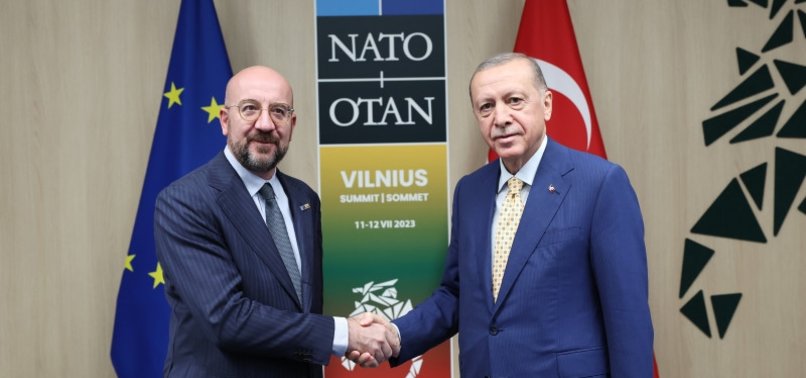 TURKEYS ERDOĞAN MEETS EU CHIEF OVER SWEDEN NATO BID