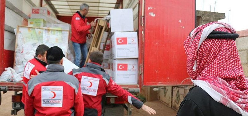 TURKISH AID AGENCIES DISTRIBUTE FOOD TO AFRIN CIVILIANS