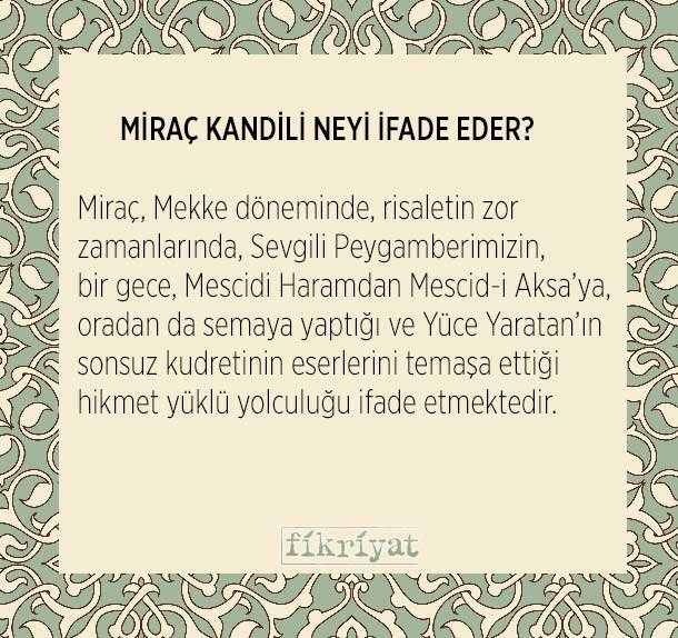 MİRAÇ KANDİLİ NEYİ İFADE EDER?