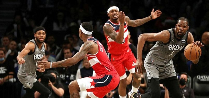 NETS CRUISE PAST WIZARDS AS KEVIN DURANT SCORES 25