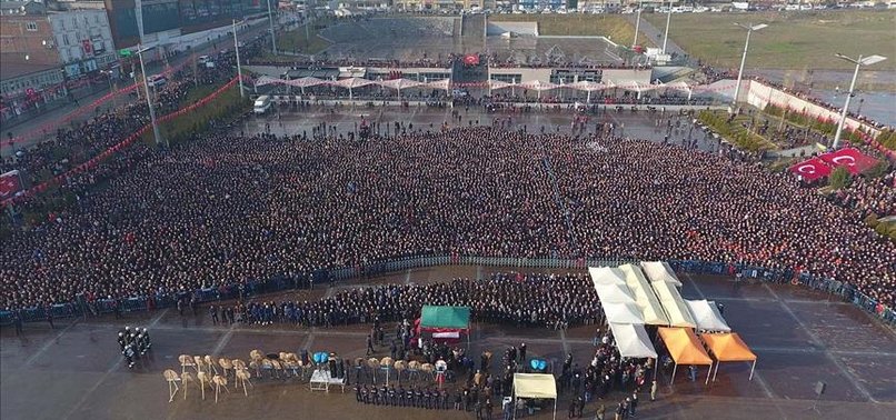 THOUSANDS OF PEOPLE ATTEND FUNERAL OF MARTYRED TURKISH SOLDIER