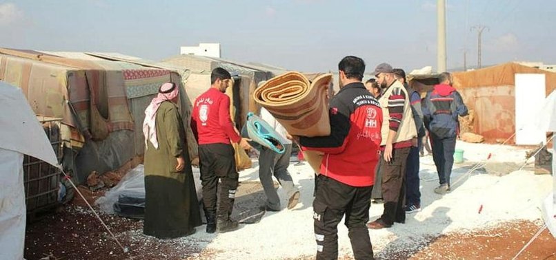 TURKISH NGO DISTRIBUTES BEDS, BLANKETS IN SYRIAS IDLIB
