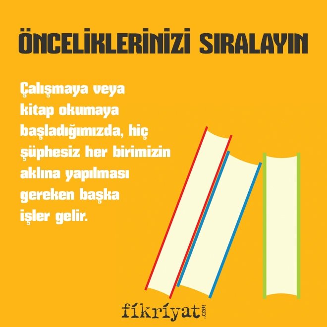 ÖNCELİKLERİNİZİ SIRALAYIN