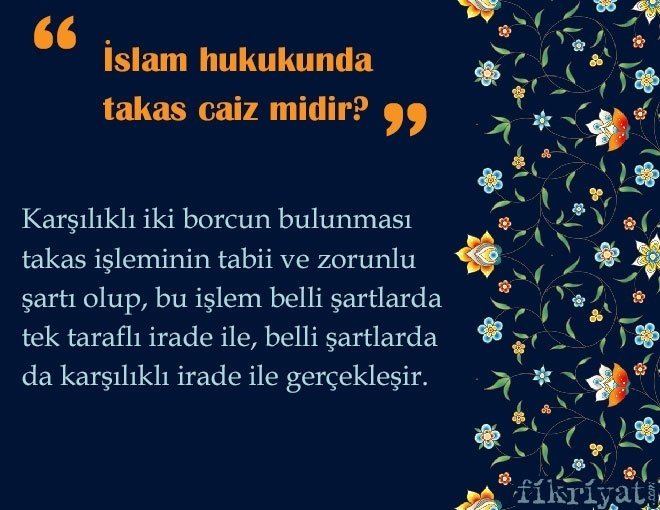 İslam hukukunda takas caiz midir?