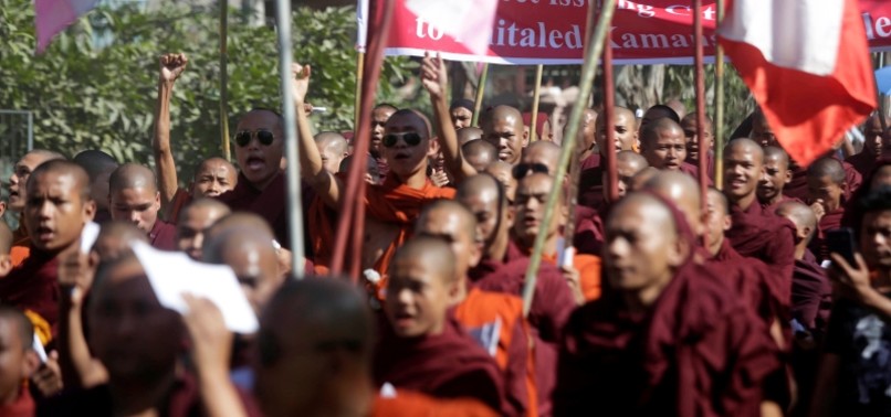 PROTEST AGAINST ROHINGYA RETURN HELD IN MYANMARS RAKHINE STATE