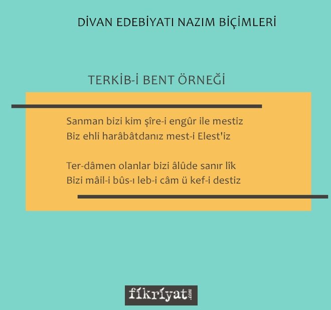 TERKİB-İ BENT NEDİR? TERKİB-İ BENT ÖRNEĞİ