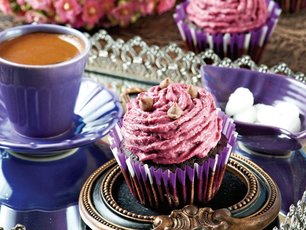 Frambuaz Kremalı Çikolatalı Cupcake