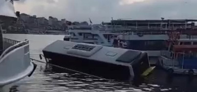 Empty bus plunges into sea at Istanbul