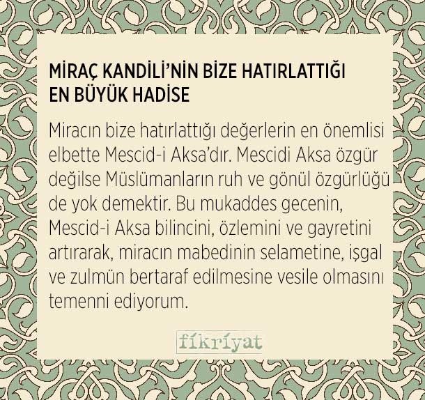 MİRAÇ KANDİLİ’NİN BİZE HATIRLATTIĞI EN BÜYÜK HADİSE